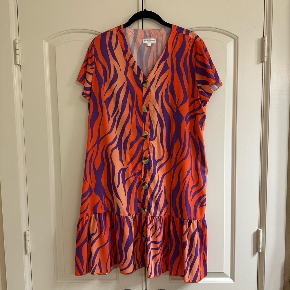 Clemson Gameday Ready!  Vibrant Orange and Purple Flowy dress